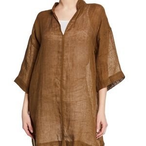 Eileen Fisher organic gauze Linen Tunic Top